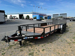 BWise 7 x 20 Equipment Trailer – Split Landscape Ramp image 2