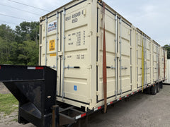 40′ x 8′ x 9.5′ High Cube Shipping Container with 4 Doors – New One Trip – Beige image 1
