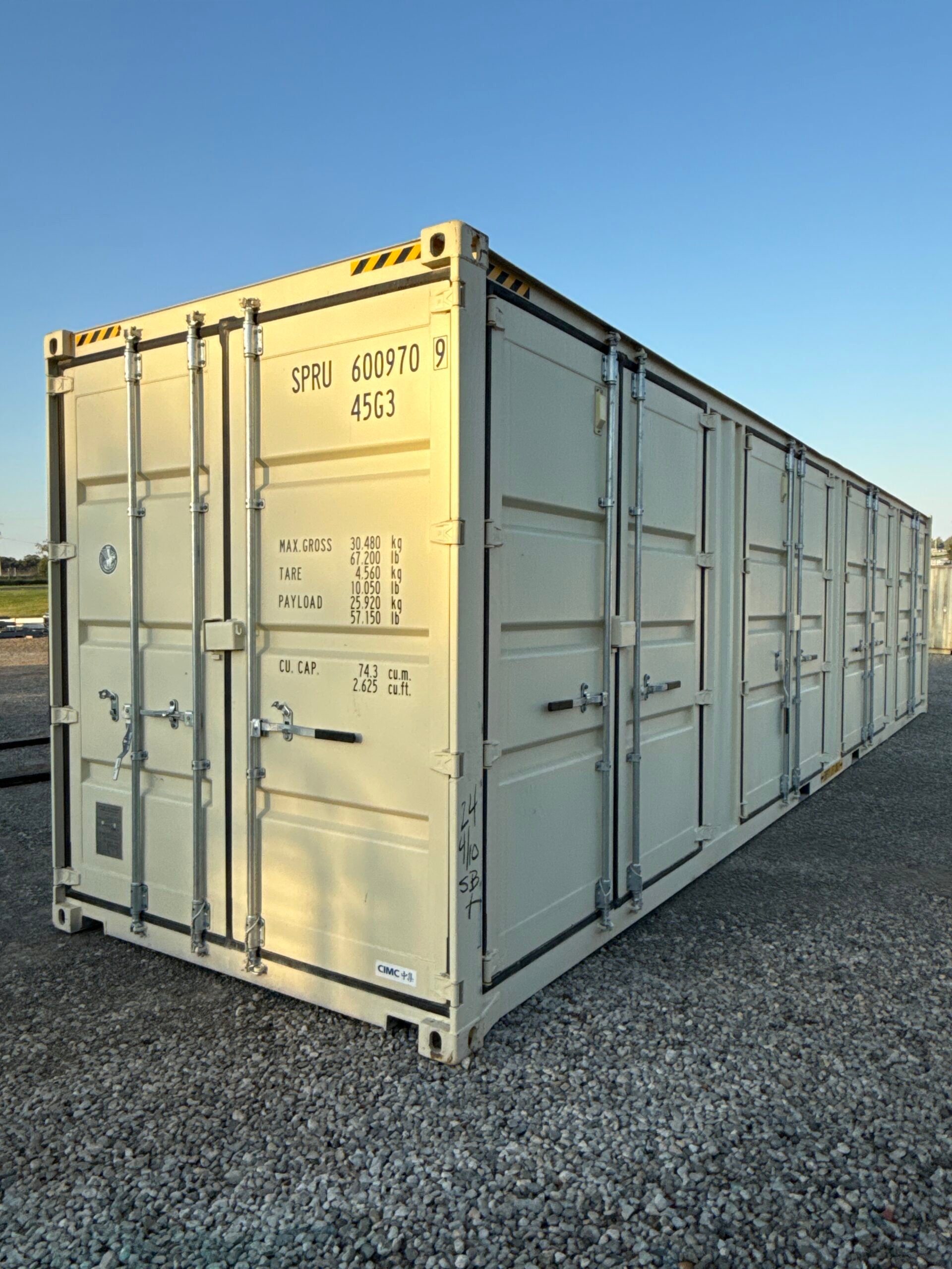 NEW 40ft High Cube Open Side Shipping Container – Ivory | Full Side Access Storage Container image 2