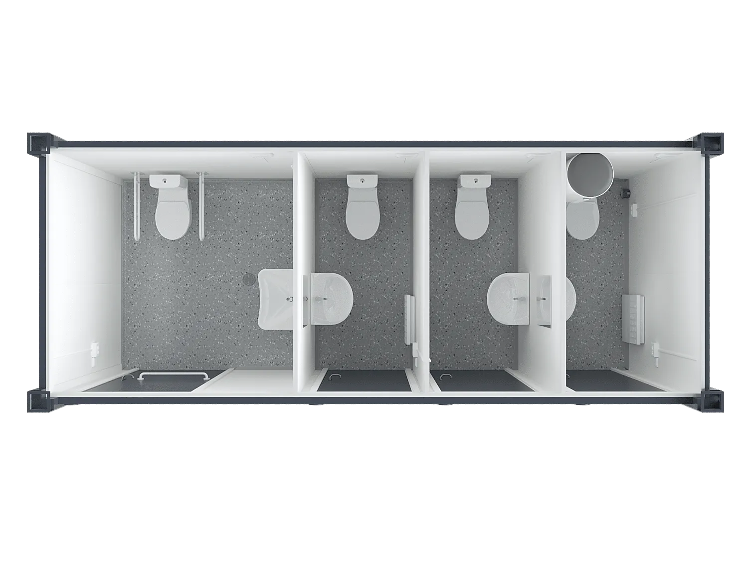 20′ Toilet Container, Three Standard And One Barrier-free Toilet, Premium image 2