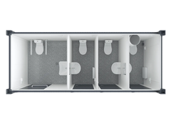 20′ Toilet Container, Three Standard And One Barrier-free Toilet, Premium image 2