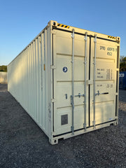 NEW 40ft High Cube Open Side Shipping Container – Ivory | Full Side Access Storage Container image 1