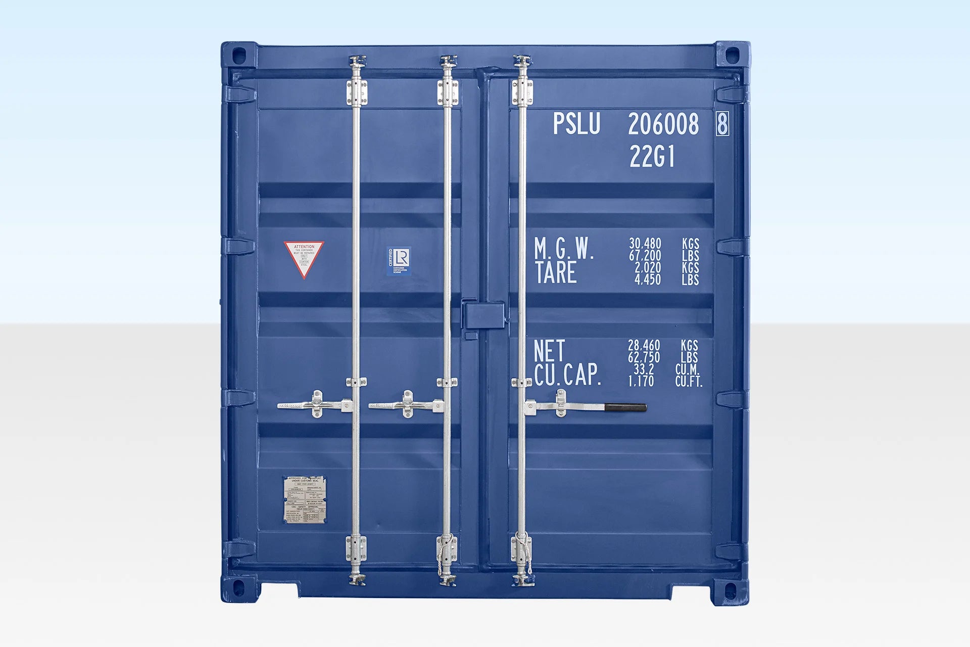 20ft Blue One Trip Shipping Container (RAL 5013) – Premium Storage Container image 3