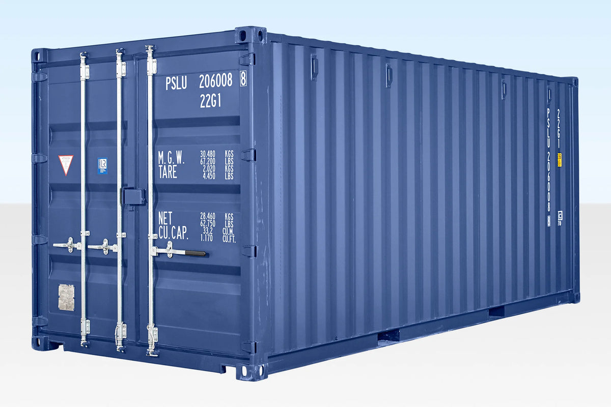 20ft Blue One Trip Shipping Container (RAL 5013) – Premium Storage Container image 0