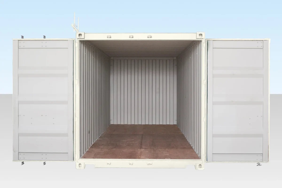 20ft One Trip Shipping Container – White (RAL 9003) | Wind & Watertight Storage Container image 4