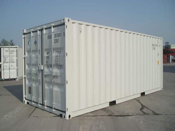 20ft White Shipping Container (One Trip) – RAL 9003 Wind & Watertight Storage Container image 3