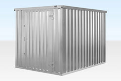 3M X 2.1M Flat Pack Storage Container – Galvanised image 2