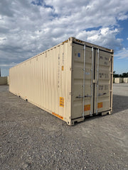 NEW 40ft High Cube Ivory Shipping Container – Single Door Storage Container with Lock Box image 0