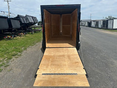 Homesteader 6 x 12 V-Nose Enclosed Cargo Trailer – Black Trim image 1