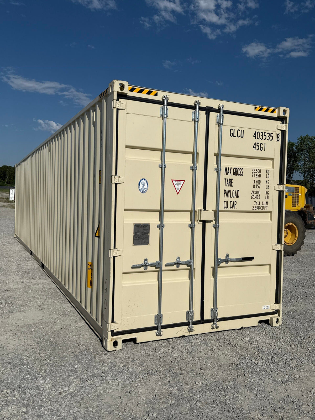 NEW 40ft High Cube Shipping Container – Ivory | Wind & Watertight Storage Container image 0