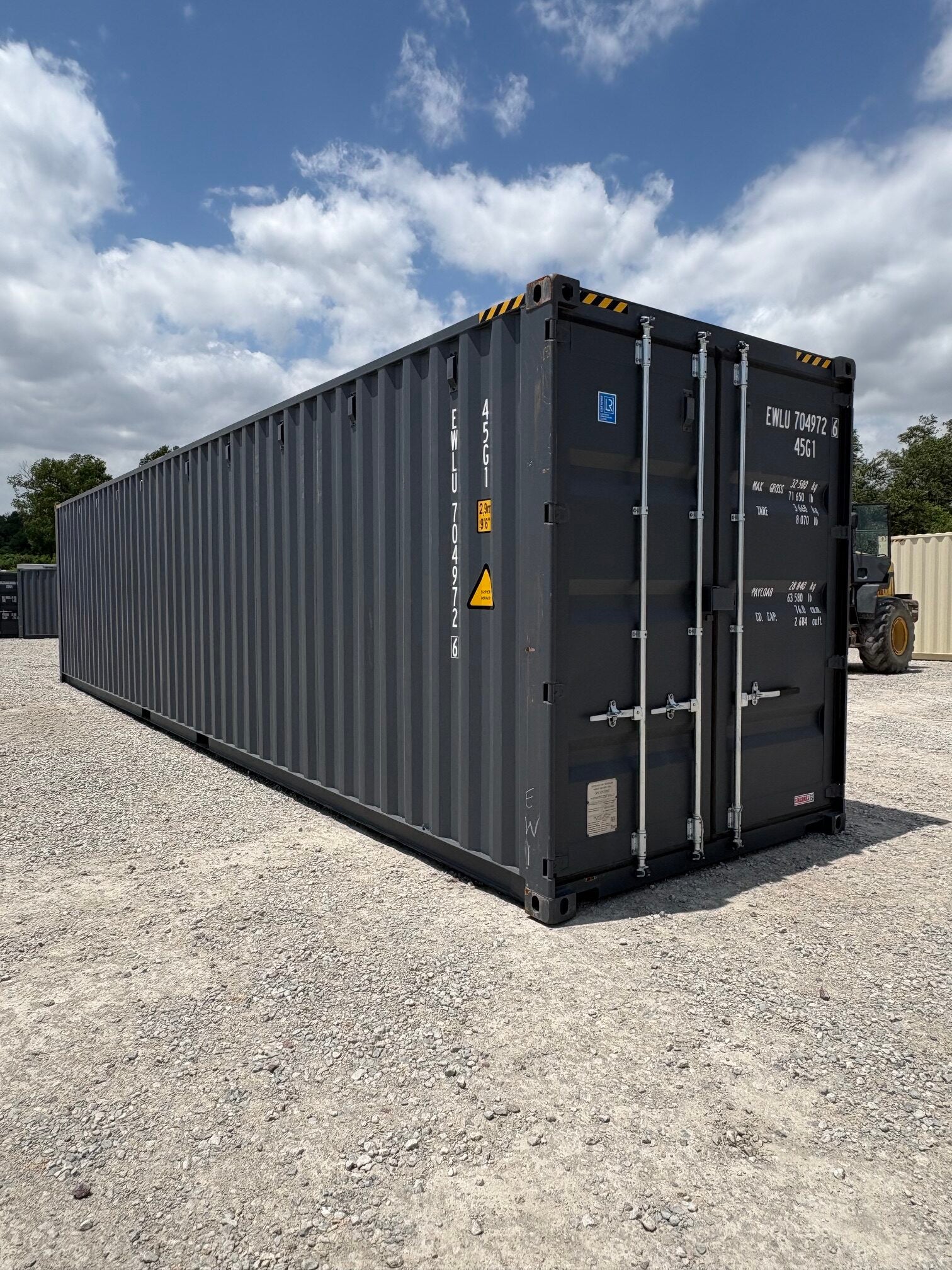 NEW 40ft High Cube Double Door Shipping Container – Slate Gray | Tunnel Storage Container image 0