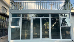 Modular Home Kit with Balcony & Glass Front – Modern Prefabricated Container House image 1