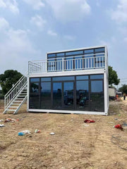 Two Floor Container House Kit with Glass Walls – Modern Double-Storey Modular Home image 1